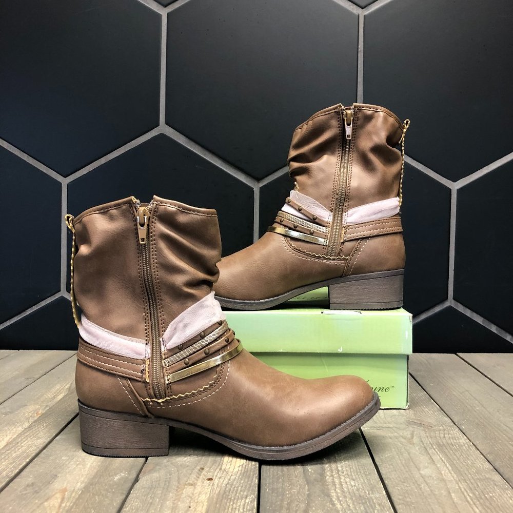 Womens Sarah Jayne Elloise Tan Bow Boots Multiple - Picture 2 of 7